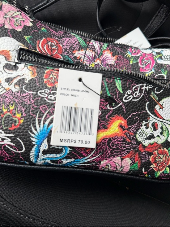 Ed Hardy Handbags - Ed Hardy Black Multi-Color Floral & Skull Crossbody